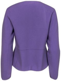 Spring Purple Outerwear For Work, Chic Purple Outerwear For Spring, Elegant Lavender Outerwear For Spring, Fitted Lavender Outerwear For Winter, Fitted Lavender Outerwear For Spring, Casual Lavender Outerwear For Spring, Lavender Outerwear For Spring Workwear, Chic Lavender Fall Outerwear, Fitted Purple Outerwear For Fall