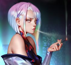 ArtStation - Lucy from Cyberpunk: Edgerunners Lucy Cyberpunk, Cyberpunk, Entertainment, Media, Film, Hair