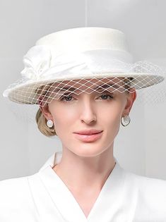 Hats Polyester 100% Wool Bowler / Cloche Hat Fedora Hat Wedding Evening Party Elegant Wedding With Bowknot Cap Headpiece Headwear 2024 - $52.99 Elegant White Brimmed Felt Hat, White Flat Brim Hats For Formal Occasions, White Brimmed Felt Hat For Formal Occasions, White Wide Brim Felt Hat For Formal Occasions, Elegant Cream Felt Hat For Summer, Elegant Felt Hat For Kentucky Derby, Adjustable Flat Brim Costume Hats For Church, Classic Hats For Church And Royal Ascot, Party Bridal Hat Accessories