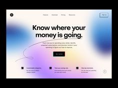 an image of a website homepage with the words know where your money is going