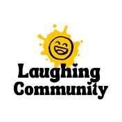 laughing community logo with the words laughing community on it's left and an image of a smiley face