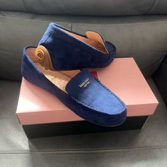 These Loafers Are Perfect For Casual, Work, Any Time Outfits! Super Cute, Comfy, And Beautiful Color. Purchased From Nordstrom. Comes With The Box. Casual Blue Loafers With Suede Lining, Chic Blue Loafers For Workwear, Blue Suede Loafers With Flat Heel, Chic Blue Loafers For Work, Chic Blue Flats For Work, Chic Blue Flats For Office, Blue Flats With Removable Insole For Work, Blue Slip-on Loafers For Office, Chic Blue Flat Loafers