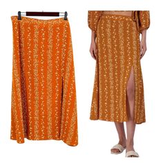 Bcbg Women’s Pull On Printed Midi Skirt Size Xxl (20) Orange Combo 37” Length Condition Is New With Tags! From Clean Smoke Free Environment. Shipped To You With Usps Priority Mail. Thanks For Visiting Our Store! Casual Orange Skirt For Brunch, Orange Flowy Skirt For Fall, Orange Relaxed Maxi Skirt For Beach, Orange Long Skirt For Fall, Orange Midi Skirt For Beach, Casual Orange Relaxed Fit Maxi Skirt, Orange Midi Skirt For Day Out, Flowy Orange Maxi Skirt For Day Out, Orange Long Skirt For Day Out