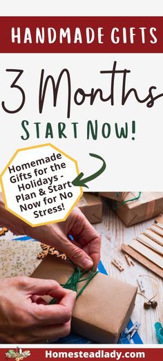 someone wrapping a gift Gifts For Coworkers Teachers, Natural Crafts, Handmade Holiday Gifts, Holiday Planning, Homemade Crafts, Handmade Holiday, Nature Crafts, Start Now, Get Organized