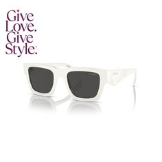 in stock Elegant Optic White Polarized Sunglasses, Formal White Polarized Sunglasses, Luxury Optic White Sunglasses With Polarized Lenses, Luxury White Wayfarer Sunglasses, Designer Optic White Sunglasses With Gradient Lenses, Luxury Optic White Sunglasses With Mirrored Lenses, Prada, Mens Sunglasses, Square