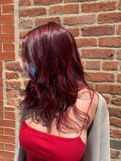 Dark Wine Red Hair Short, Dark Red Hair Aesthetic, Cherry Coke Hair Color, Bordeaux Hair, Warm Scarves, Hair Color Underneath, Cherry Hair