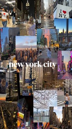 the new york city collage is shown here