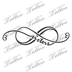 a tattoo design with the word love in cursive font and an infinite symbol