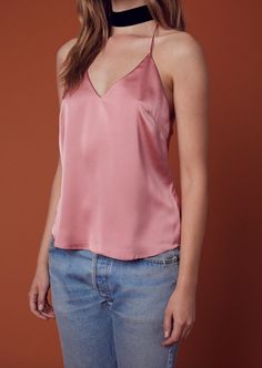 - Racer back satin camisole. - Unlined. - Imported. - Choker not included. Satin Camisole, Racer Back, Muse, Choker, Camisole Top, Satin, V Neck, Tank Tops, Women's Top