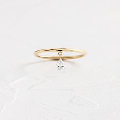 |14k Yellow Gold Dangle Ring, Pear Cut Diamond Ring, Gemstone Rings Vintage, Melanie Casey, Future Engagement Rings, Ring Styles, Pear Cut Diamond, Twisted Band, Ring Collection