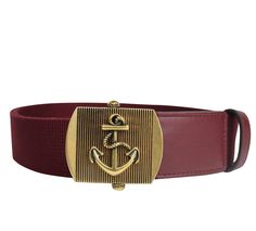 Made up of Fabric; Military anchor brass buckle; Measurements: Buckle width: 1 5/8; Belt width: 1 3/8; Original Gucci dust bag and tags included; Made in Italy Burgundy Fabric, Men Belt, Brass Buckle, Buckle Belt, Gucci Belt, Gucci Men, Chanel Handbags, Mens Belts, Handbag Backpack