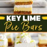 key lime pie bars stacked on top of each other with the words key lime pie bars above them