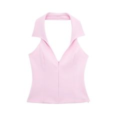 Lasaky - Stylish Backless Shirt with Halter Neckline - Collection for Women Nyc Outfits Summer, Shorts Rosa, Halter Shirt, Backless Shirt, Straight Clothes, Short Shirt, High Street Fashion, New Years Eve Dresses, Halter Tank Top