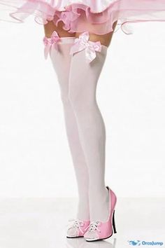 OrcaJump - Thin belt bow female stockings lovely erotic stockings sexy sweet garter socks - Final Sale Garter Socks, Wonder Beauty, Belt Bow, Opaque Stockings, Halloween Bows, White Stockings, Thigh High Stockings, Beauty Leg, Satin Bow