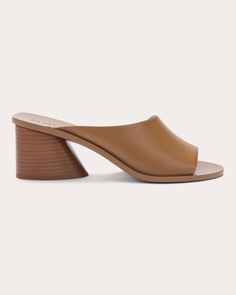 Mercedes Castillo Olga Mule | OLIVELA Almond Shaped, Lovely Clothes, Natural Resources, Made In Brazil, Environmental Impact, Nappa Leather, Block Heels, Heel Height, Slip On