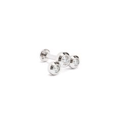 A beautiful flat back stud earring to add to your cartilage. Featuring a trinity of bezel-set round diamonds, this elegant piece radiates a blend of simplicity and charm, offering a unique addition to your jewelry collection.The threaded screw pin earring post is easy to insert and remove, and the flat back makes it comfortable to wear. Our screw pin flat back earring studs are made of solid 14k gold and are hypoallergenic and nickel free.Materials:• 14k solid gold• Genuine or lab grown white di Minimalist Diamond Piercings, Classic White Gold Piercings For Anniversary, Classic White Gold Internally Threaded Cartilage Earrings, Minimalist Round White Gold Piercings, White Gold Internally Threaded Cartilage Earrings For Anniversary, Internally Threaded White Gold Cartilage Earrings For Anniversary, Minimalist Silver Piercings With Diamond Accents, Classic Diamond White Gold Piercings, Internally Threaded White Gold Round Cartilage Earrings