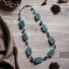 "This chic beaded necklace is perfect for any woman who loves a touch of elegance. It's made from baby blue glass and crystal beads, and measures 22 inches in length. The geometric pattern adds a unique twist to this fashionable piece. * 22 inch length * Made from glass and metal * Geometric pattern * Baby blue and clear beads * Beaded style * Perfect for women Features: * Beaded * All Seasons * Geometric * Hand Wash Size: Womens 22\" Measurements: Length 36 in / 91 cm Condition: Pre-Owned Good This item is in great pre-owned condition.  It has been sonic cleaned and kept in a home with no pets/smoke.  Thank you for considering my store.  As a small business owner, I handle all your items personally and I appreciate my customers greatly.  If you should have any questions, please do not hes Clear Beads, Crystal Fashion, Pattern Baby, Necklace Women, Baby Patterns, Brown Beige, Glass Bead, Blue Glass, Crystal Beads