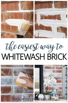 the secret to whitewashing a brick fireplace is that it's hard to clean