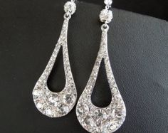 SALE Clear crystal earringsSilver bridal by EldorTinaJewelry Crystal Diamond Earrings Gift, Dangle Rhinestone Bridal Earrings As Gift, Silver Sparkling Crystal Earrings As Gift, Dangle Bridal Earrings With Rhinestones, Gift Bridal Earrings With Rhinestones In Drop Shape, Bridal Dangle Earrings With Rhinestones, Gift Bridal Drop Earrings With Rhinestones, Bridal Drop Earrings With Rhinestones, Dangle Crystal Earrings With Bling For Anniversary