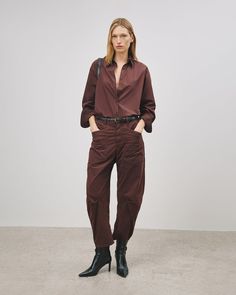 SHON PANT | Nili Lotan Fall Cargo Pocket Pants With Straight Hem, Fall Cargo Pants With Straight Hem, Fall Workwear Pants With Five Pockets, Fall Workwear Cargo Pants With Loosely Fitted Hips, Relaxed Fit Pants With Button Cuffs For Fall, Fall Workwear Straight Cargo Pants, Fall Utility Pants With Straight Hem, Fall Straight Pants With Button Cuffs, Relaxed Fit Work Pants With Button Cuffs