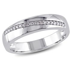 a white gold wedding band with channeled diamonds