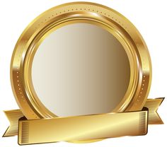 a gold medal with a ribbon around it and an empty space in the middle for text