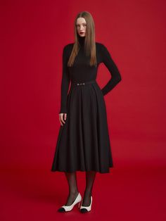 Composition : MAIN : Wool 50% Polyester 50% LINING : POLYESTER 100%Color : BLACKCountry of Origin : KOREA Dream Wardrobe, Long Skirt, Night Gown, Different Styles, Dream Closet, Fashion Dresses, Composition, Wool, Skirt