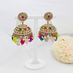 HIRA Antique gold reverse AD polki stine Beaded Jhumka/jhumki Earrings with earchain/sahare. Earrings Drop Lenth: 7CM Drop width:3.5CM   We try to take pictures as natural as we can but color may vary due to camera light setting. Kundan Dangle Jhumkas In Temple Jewelry Style, Kundan Jhumkas Temple Jewelry Dangle, Kundan Jhumkas Temple Jewelry Style, Temple Jewelry Kundan Jhumkas, Tilla Dangle Jhumkas For Festivals, Multicolor Kundan Jhumkas With Cutdana, Multicolor Temple Jewelry Jhumkas For Festivals, Multicolor Temple Jewelry Jhumkas For Celebration, Multicolor Temple Jewelry Jhumkas For Festive Occasions