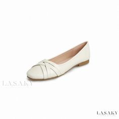 Lasaky - Classic Red Round-toe Flat Shoes: Elegant Low-heel Slip-ons Padded Heel Flats With Round Toe, Formal Flats With Padded Heel And Round Toe, Formal Round Toe Flats With Padded Heel, Chic Flats With Padded Heel And Round Toe, Elegant Ballet Flats With Red Sole And Round Toe, Elegant Ballet Flats With Red Sole, Summer Office Ballet Flats With Round Toe, Synthetic Heels With Red Sole And Flat Heel, Slip-on Ballet Flats With Almond Toe