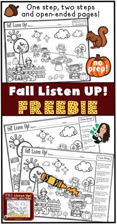 fall listen up printable worksheet for preschool