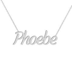 Phoebe - Gold Name Necklace Solid 14K gold necklace with a 16 inch 14K gold chain. * 8mm/ 0.31inch height for the capital letter, 5mm/0.19685 inch for the lower case. Types Of Gold, Gold Name Necklace, Engagement Ring White Gold, Ruby Engagement Ring, Lower Case, 14k Gold Necklace, Rose Engagement Ring, Jewelry Images, The Capital