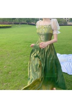 Mori GIrl Elegant Green Dress Elegant Green Dress, Green Dress Women, Elegant Green Dresses, Girl Green Dress, Sweet Dresses, Fairycore Dress, Dresses Princess, Fairytale Fashion, Summer Elegant