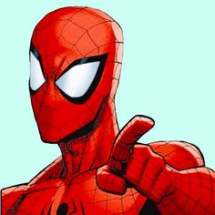 a drawing of spider - man giving the thumbs up sign with his right hand in front of him