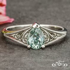 Engagement Ring Types, Engagement Ring On Hand, Cute Engagement Rings, Jewelry Education, Ring Styles, Jewelry Words, Sapphire Solitaire, Green Lake