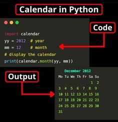 Calendar in python C++ Code, Html Code Web Design, Coding Html, Python Developer, Javascript Code, Python Code, Basic Computer Programming, Web Development Programming, Computer Science Programming