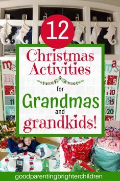 christmas activities for grandmas and grandkids with text overlay that reads 12 christmas activities for grandmas and grandkids