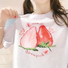 Fashion Strawberry Tshirt PN2658 ●Size: Length 68 cm shoulder 60 cm bust 120 cm sleeve 18 cm ●Material:Cotton. (Please allow 1-3cm differs due to manual measurement.As different computers display colors differently,the color of the actual may vary slightly from the above images.Thanks for your understanding.) ●About Shipping: We attach great importance to the orders of each customer and parcel delivery. 1.Processing time: 2-3 business days. 2.Shipping time: 10-15 business days to US, please allow 3-4 weeks shipping to other country.(Shipping times can be affected by variable customs clearance times or public holidays.) Strawberry Tshirt, Strawberry Clothes, Strawberry Flower, Parcel Delivery, Free Socks, Customs Clearance, Anime Outfits, Printed Tees, Outfits For Teens