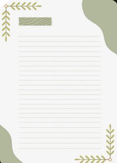 a paper with leaves and lines on it