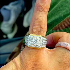 Size:9.5 Condition:Good Diamond Pinky Ring, Ring Color, Mens Accessories Jewelry, Pinky Ring, 10k Gold, Accessories Men, Limited Time, Gold Diamond, Mens Accessories