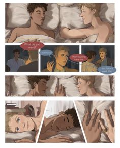 a comic strip with an image of two people in bed