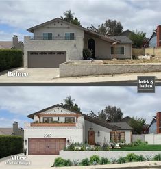 before and after photos of a house in the suburbs