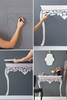 the process of painting a wall with white paint