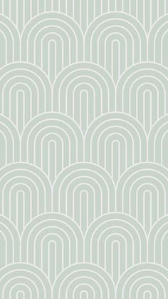 an art deco style wallpaper with wavy lines in light green and white colors,