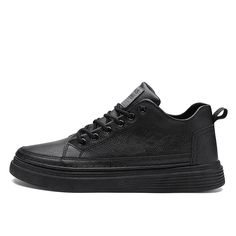 Black Leather Shoes With Round Toe For Spring, Black Lace-up Shoes For Streetwear With Round Toe, Black Lace-up Shoes With Round Toe For Streetwear, Black Leather Shoes With Textured Sole For Spring, Spring Streetwear Lace-up Martin Boots, Black Textured Sole Lace-up Shoes For Streetwear, Lace-up Martin Boots For Spring Streetwear, Casual Sneakers With Height Increasing Insole And Round Toe, Black Casual Leather Shoes For Streetwear