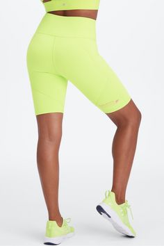 Define PowerHold® High-Waisted 9'' Short Fabletics green female Activewear >> Womens >> Bottoms >> Shorts PowerHold regular Max-compression short in PowerHold® Fabletics FIT App Trained Approved Female Activewear, Fit App, Perfect Legs, Compression Fabric, Compression Shorts, Bottoms Shorts, Active Wear For Women, Bermuda Shorts, Womens Bottoms