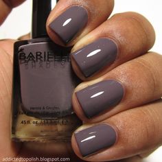 Purplish Gray Nails, Gray Purple Nails Acrylic, Gray Taupe Nails, Taupe Nails Short, Taupe Colored Nails, Grey Taupe Nails, Fall Nail Colors Gray, Gray Polish Nails, Grey Nail Polish Colors