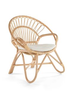 Round Rattan Loop Armchair with Seat Cushion Wooden Plane, Wooden Toys Plans, Rattan Armchair, Dream Place, Papasan Chair, Built In Bookcase, Seat Cushion Covers, Chaise Design, Rattan Chair