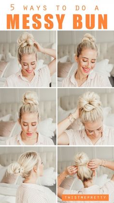 Bun Twist, Hair Accessories Updo, Bun Messy, Bun Tutorials, Messy Bun Tutorial, A Messy Bun, Messy Buns, Messy Bun Hairstyles, Messy Hairstyles