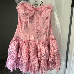 Size 2 Brand New, It’s Only Been Worn Once, Tags Are On Super Cute On, I’m 5’9 For Reference I Got For It For 600 So I’m Putting Price As 550 But Im Willing To Negotiate Pink Fitted Corset Dress For Garden Party, Pink Corset Dress With Lace Trim, Pink Coquette Dress For Spring, Spring Evening Coquette Dress, Fitted Lace Corset Dress For Garden Party, Pink Lace Mini Corset Dress, Spring Coquette Corset Dress, Princess Clothes, Love Shack Fancy