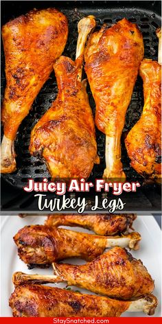 turkey legs in an air fryer Air Fryer Turkey Legs Recipe, Reheat Turkey, Roasted Turkey Legs, Air Fryer Turkey, Fried Recipes, Air Fryer Recipes Dessert, Golden Skin